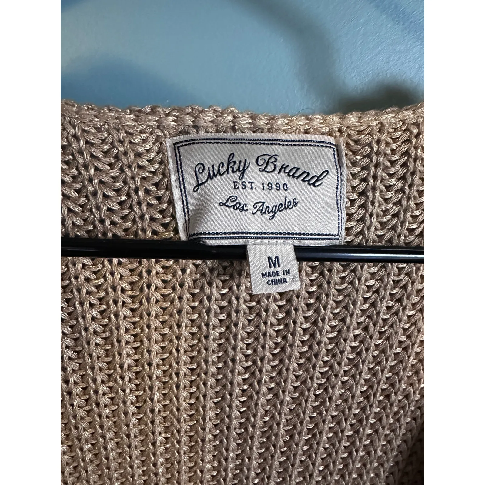 Lucky Brand Short Sleeve Metallic Long Ribbed Knit Cardigan Duster - Image 3