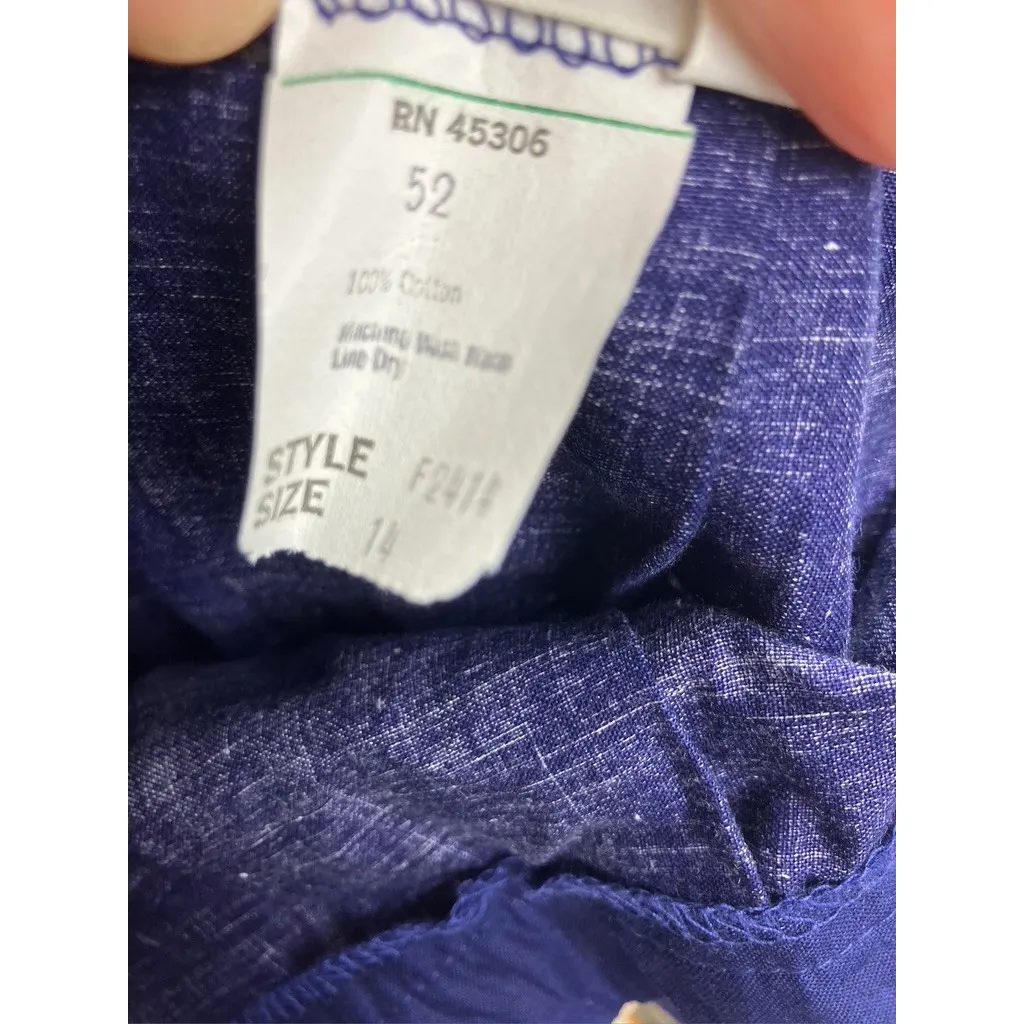 Vintage Sears Misses Women's Blue Floral Pleated Midi Skirt 14 Retro Classic Size 4 - Image 4