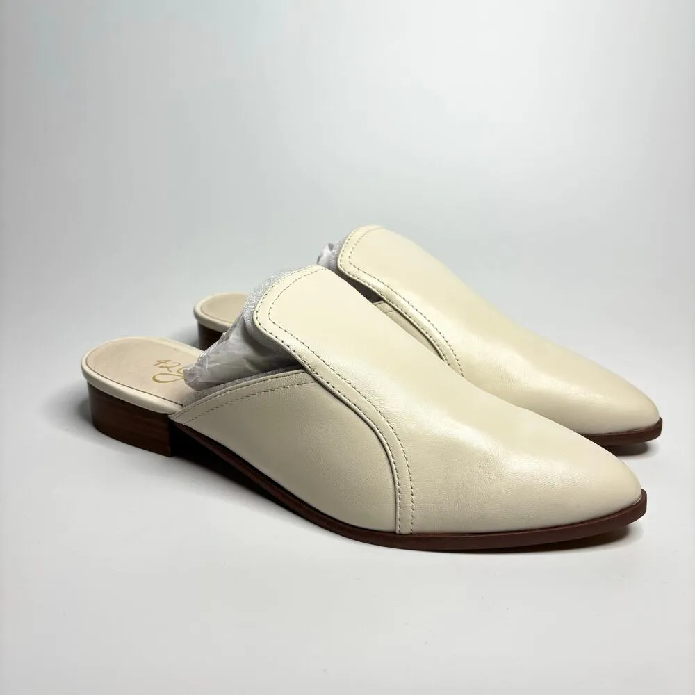 42 GOLD by Chinese Laundry Rue Pointed Toe Mules in Ecru Soft Leather Brown Size 9 - Image 5