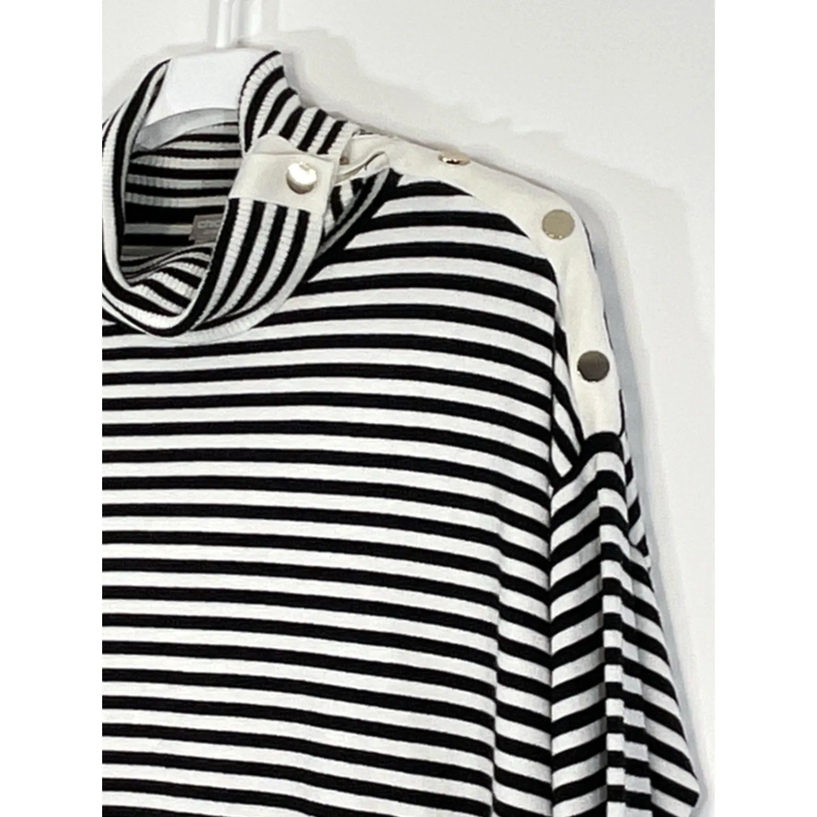 Chico's Zenergy Cotton-Cashmere Blend Foldover Neck Tunic Sweater Size 2 Large - Image 3