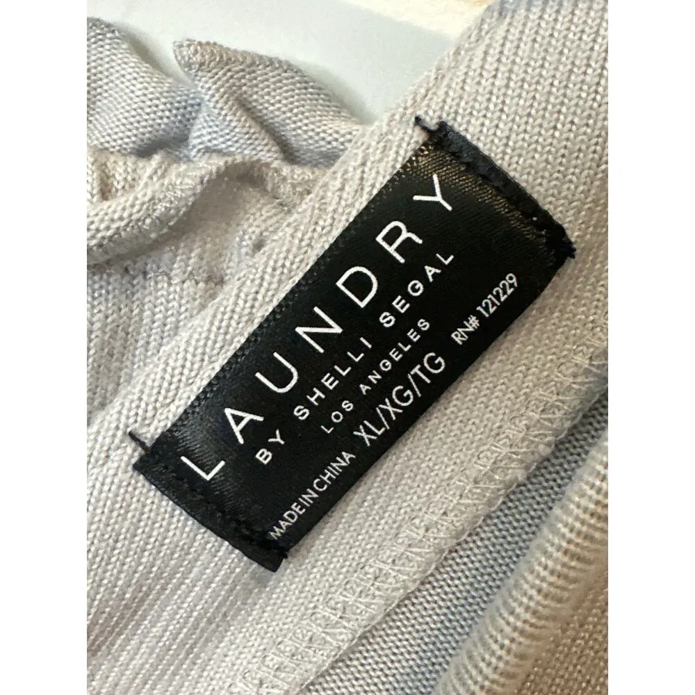 Laundry by Shelli Segal Gray Knit Pajamas Top & Shorts Loungewear Set Size XL - Image 8