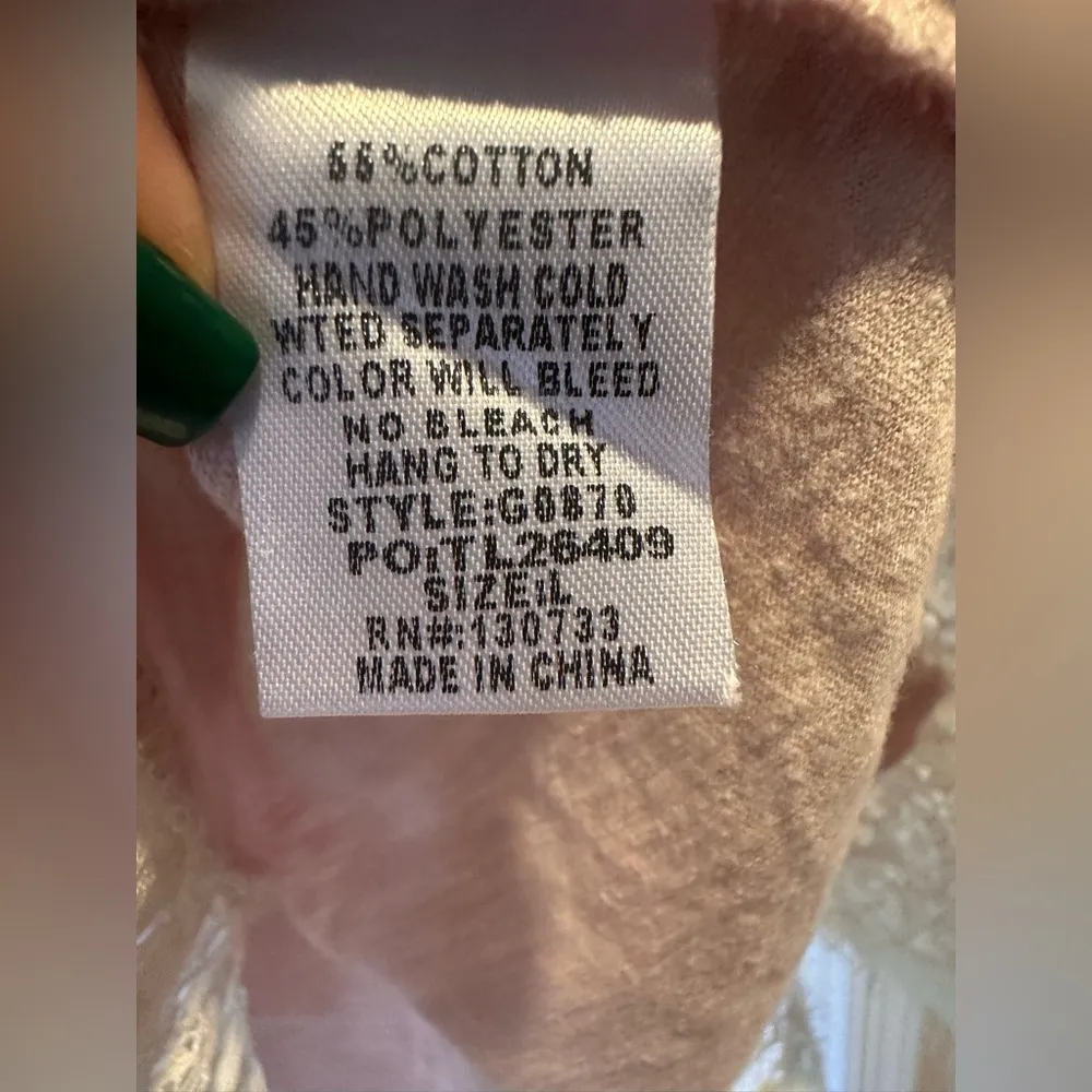 Umgee Womens Lace Boho Tunic Top Pink Cream 3/4 Sleeve V-Neck - Image 7