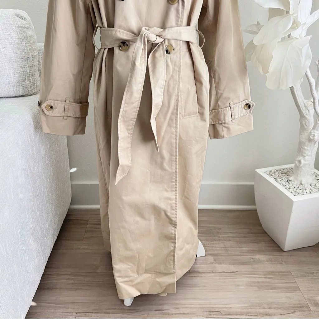 Mango Classic Beige Long Sleeve Trench Coat - Image 6