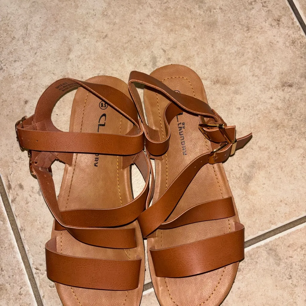 CL by Laundry Women's Brown Strappy Sandals - Image 2
