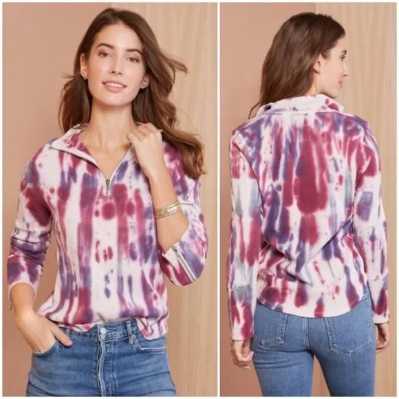 Chaser nwt //  tie dye ribbed quarter zip pullover - Image 17