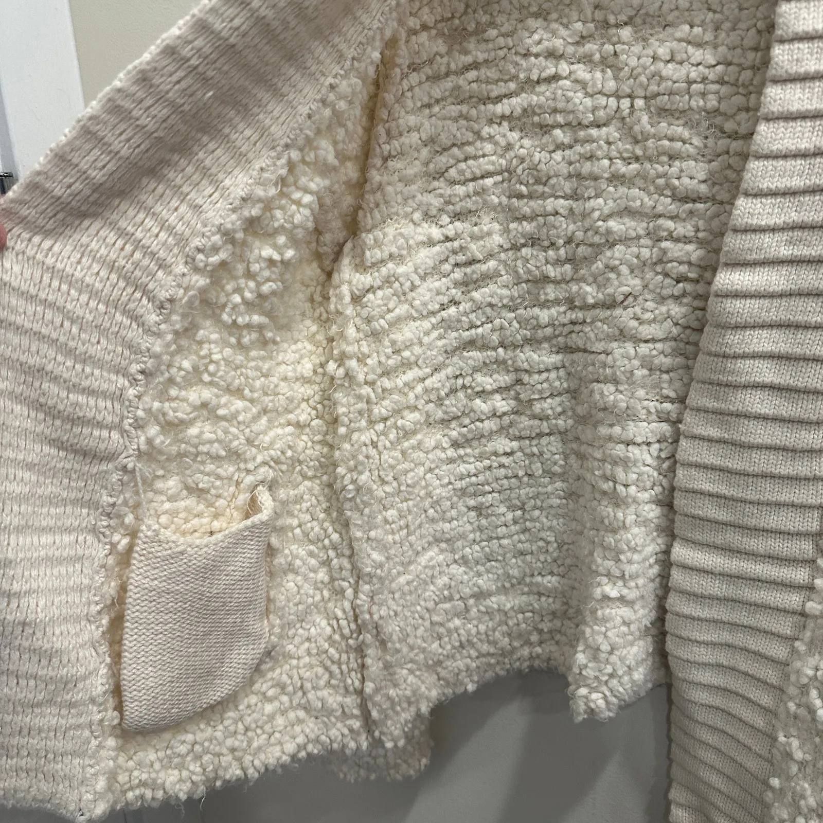 Anthropologie Sleeping on Snow Ivory Boucle Open Cloud Cardigan Cozycore Soft XS - Image 5