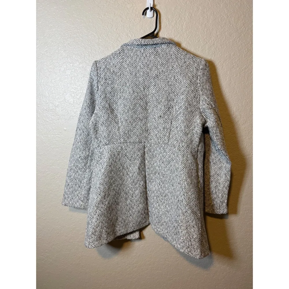 Herringbone Blazer Jacket, Women's Tweed Style, Textured Office Career - Image 2