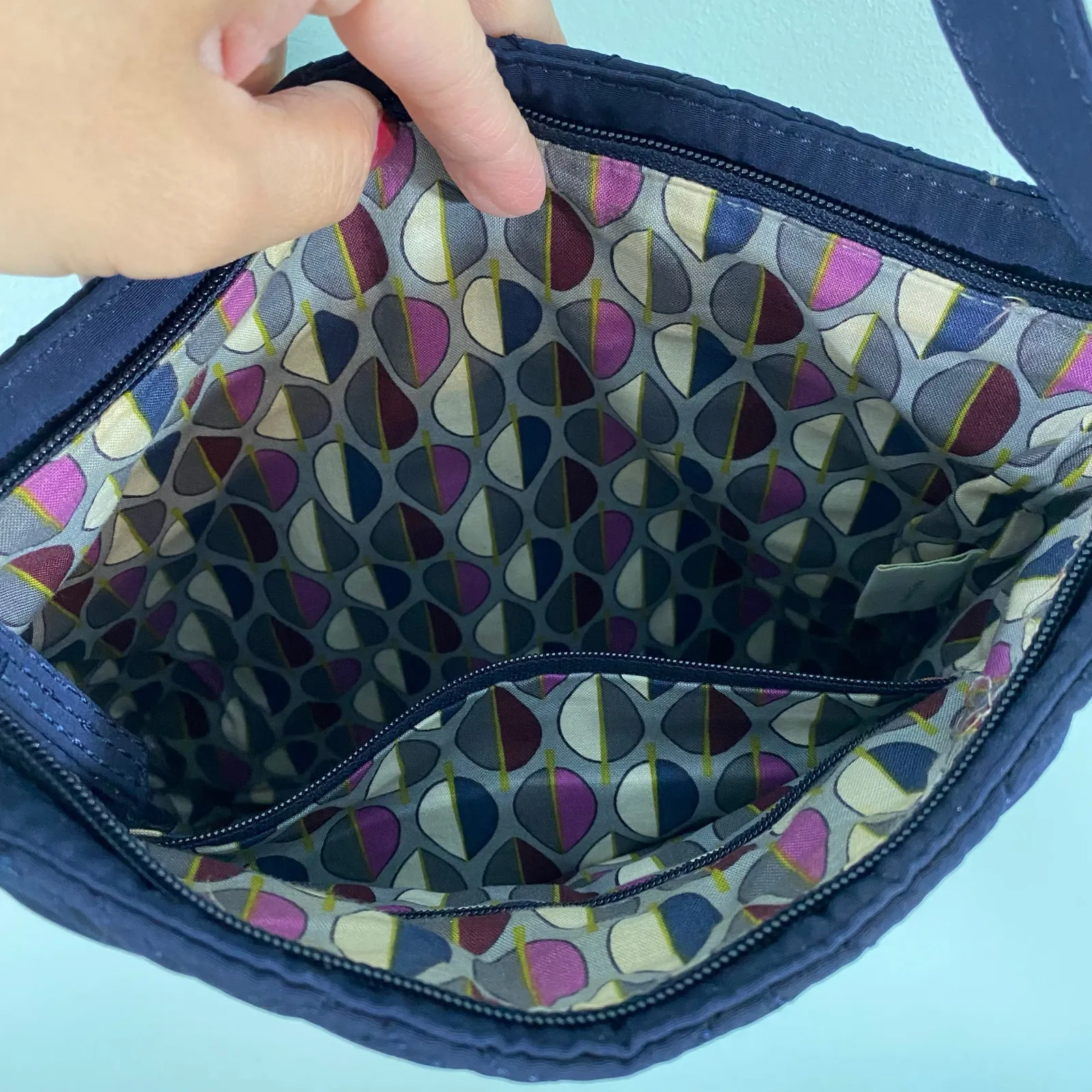 Vera Bradley Navy Quilted Crossbody Bag - Image 7