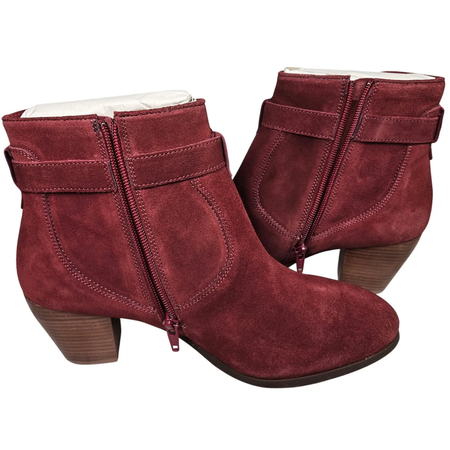 Diba‎ Sleek Burgundy Suede Bootie 10 NWT Red - Image 7
