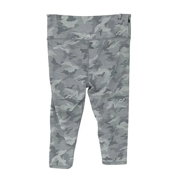 GapFit‎ Eclipse Womens Camouflage High Waist Cropped Leggings Gray Large - Image 3