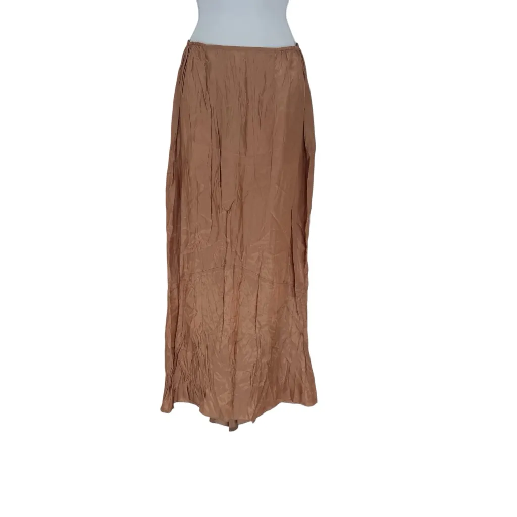 Hanna for La Journee Steampunk Whimsygoth Ruched Crinkle Maxi Skirt Size 1 XS Pink - Image 9