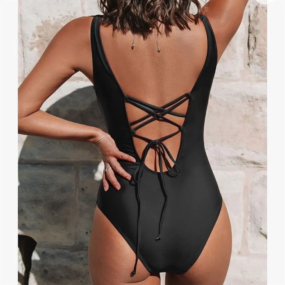 Cupshe Women's Black One Piece Swimsuit Size S - Two Ways to Wear - Image 7