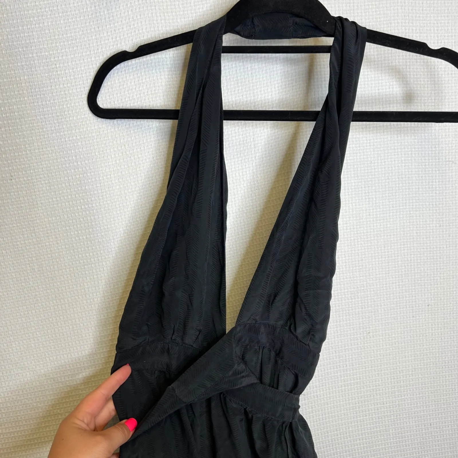 Reformation Large Black Maxi Dress Halter Neck Sleeveless Formal Party‎ Cocktail - Image 5