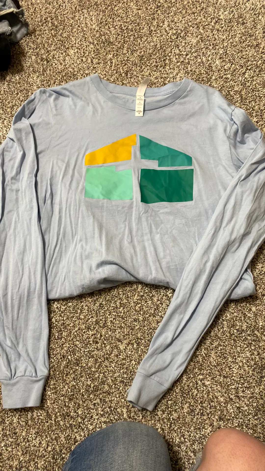 Long Sleeve Logo Tee Blue Size M - Image 2