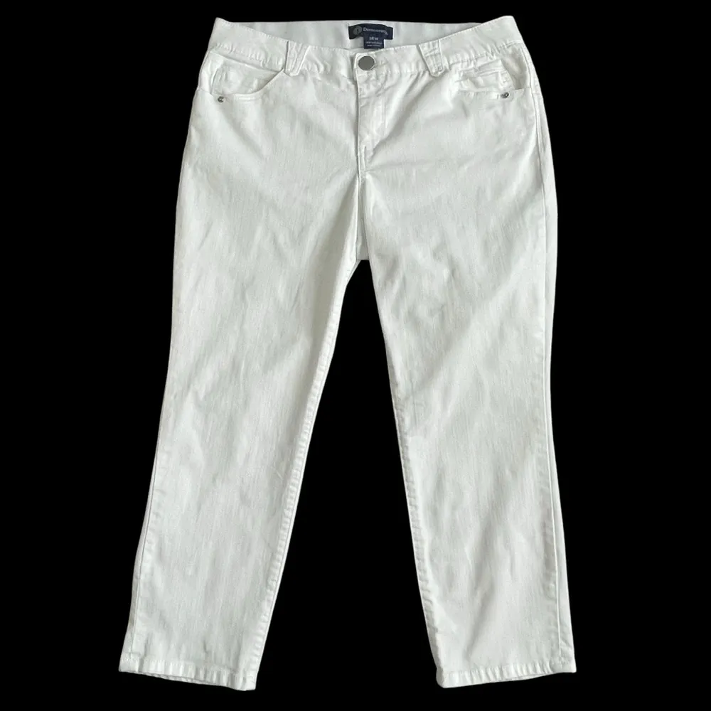 Democracy AB Solution Optic White Ankle Skimmer Jeans Women’s Plus Size 16W - Image 3