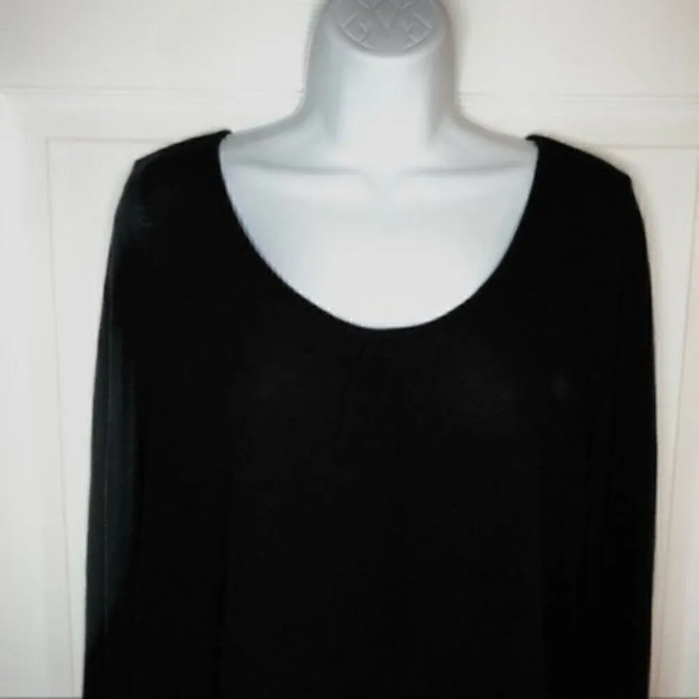 Ya Los Angeles Sweater Swing Button Dress Black M - Image 3