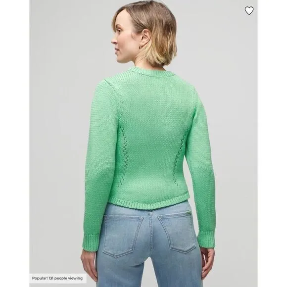 New!  White House Black Market Long Sleeve Pointelle‎ Detail Pullover, size L - Image 4