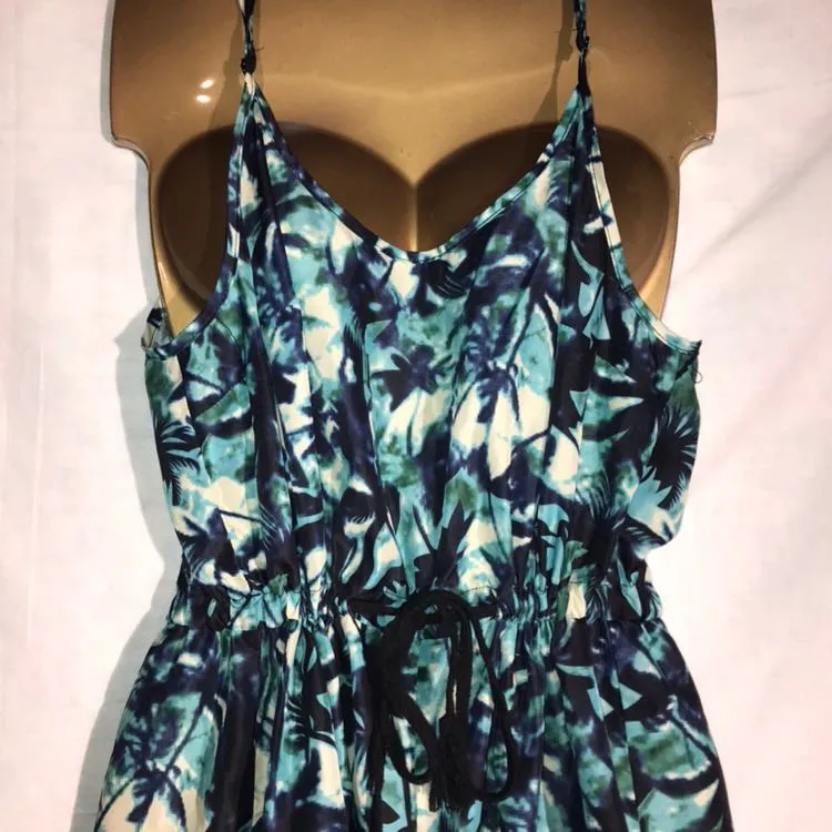 Cinched Ruffled Waist Romper Shorts Green Size M - Image 3
