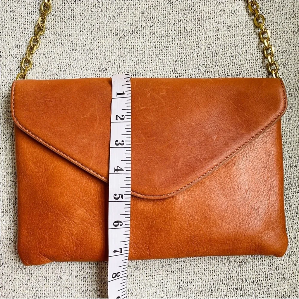 J.Crew small brown leather shoulder bag with gold chain - Image 8