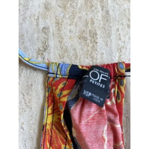 Loft Outlet Romper Women's XSP‎ Colorful Floral Sleeveless Side Pockets - Image 2