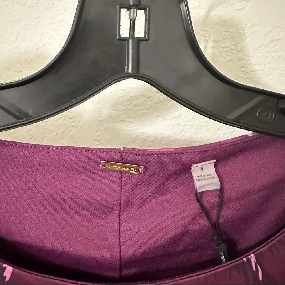 T Tahari Floral Twist Front Sheath Dress Size 8 - Image 6