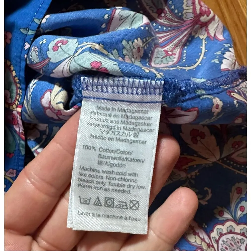 J. Crew Liberty Floral Belle Ruffle Neck Top in Flora Belle Blue Multi Sz 6 - Image 10