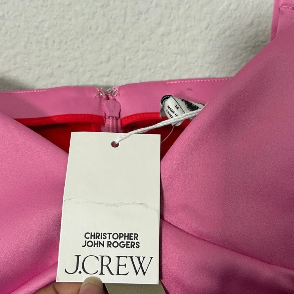 NEW Christopher John Rogers J. Crew Bustier Top Duchesse Satin Sz 14 XL Babydoll Pink - Image 6