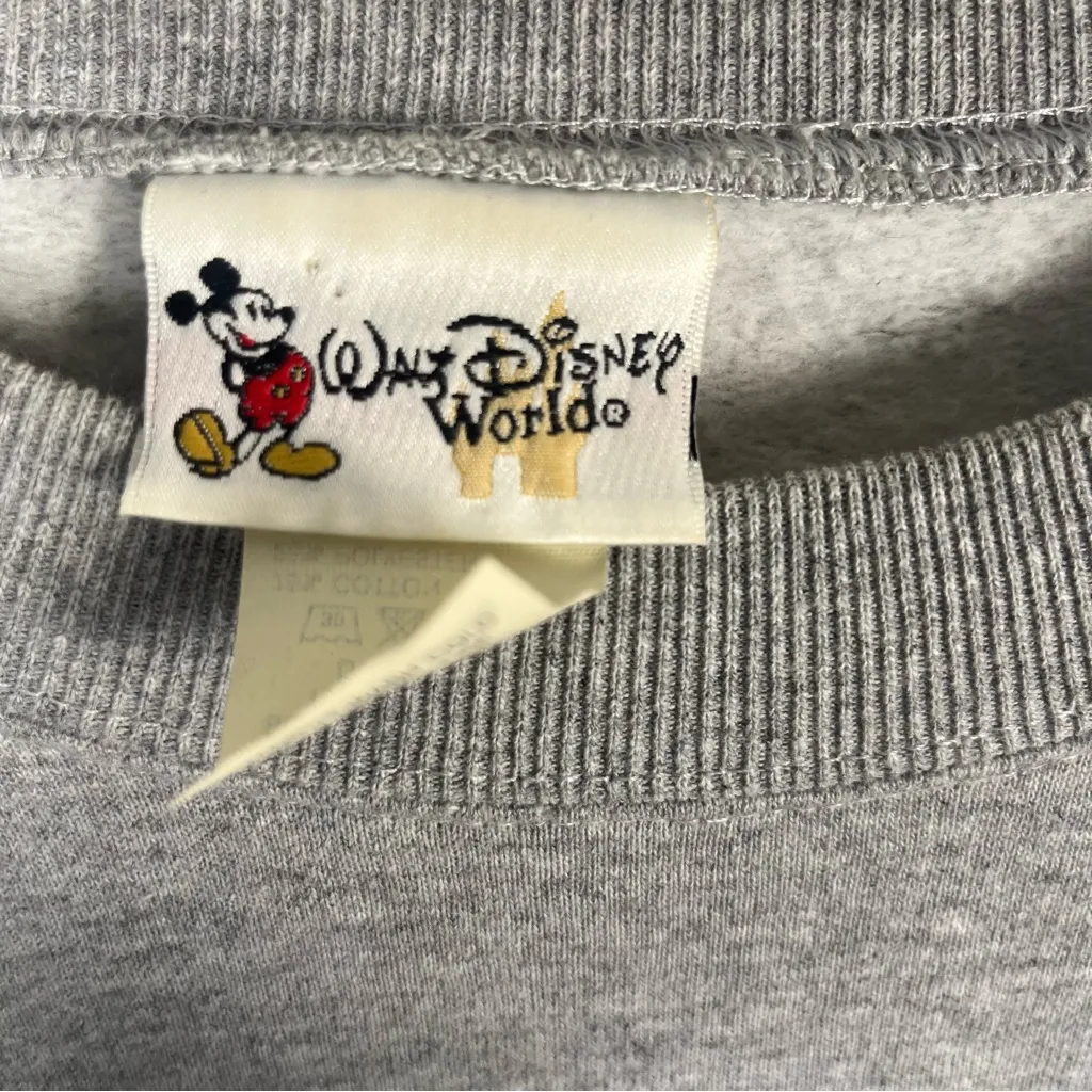 Y2k Walt Disney It's a Merry World After All Disney unisex Sweatshirt large Gray - Image 3