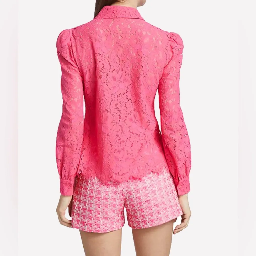 New L'AGENCE Jenica Lace Blouse, Pink Size XS New w/Tag - Image 3