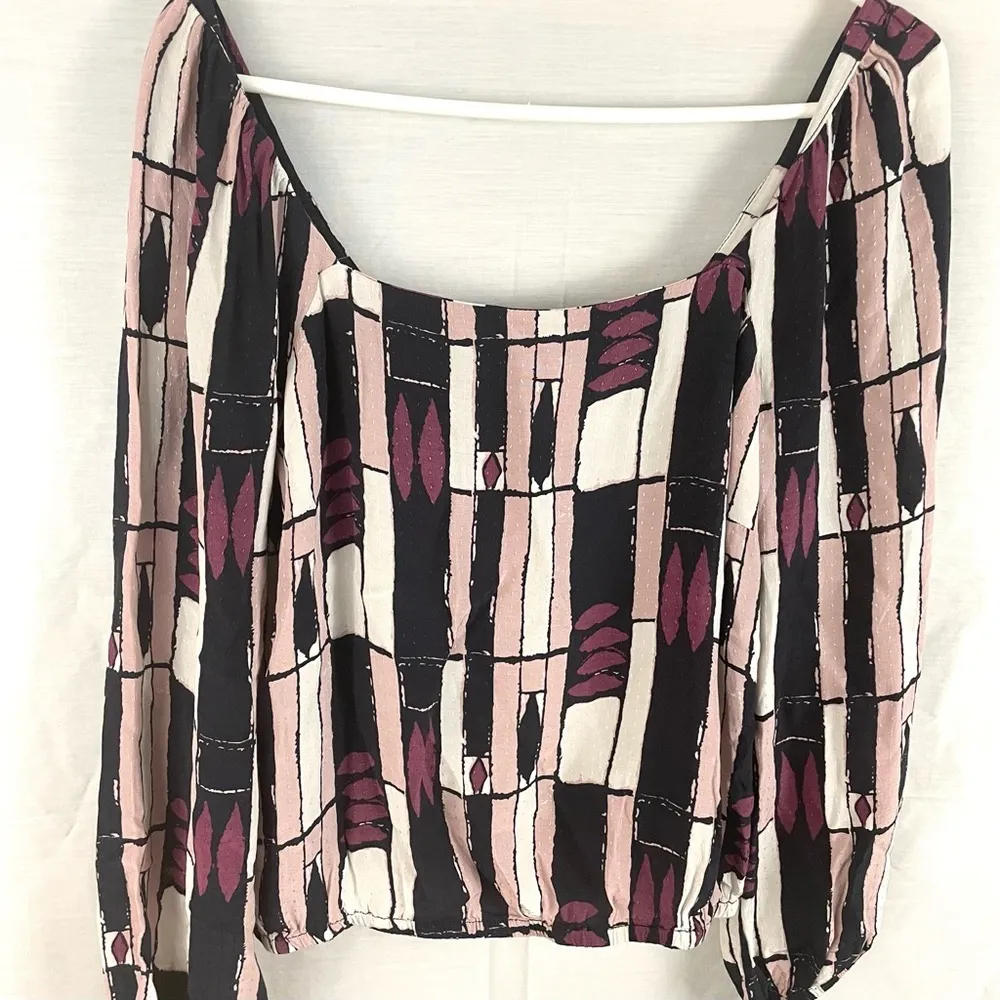 Anthro The Odells abstract print elastic waist women’s Size Small - Image 10
