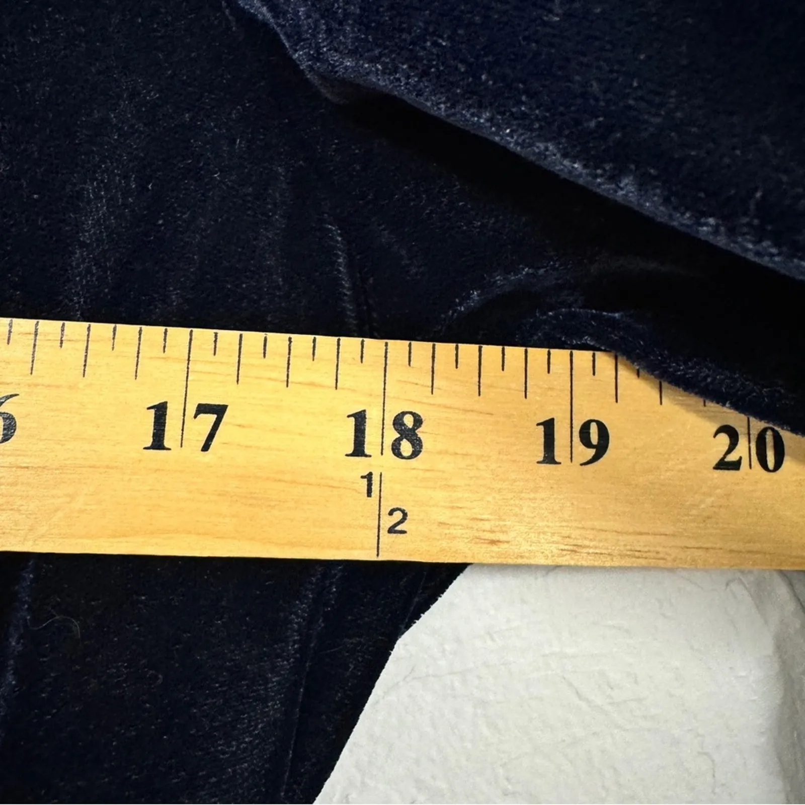 J Crew Blue Velvet Mini Dress Womens 4 Casual Fall Long Sleeve Classic Preppy - Image 4