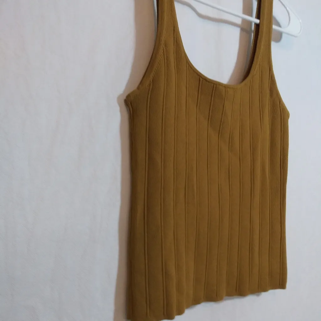 J. Crew Supersculpt Scoop neck Sweater-tank Ribbed Brown Tank Top Size Small - Image 3