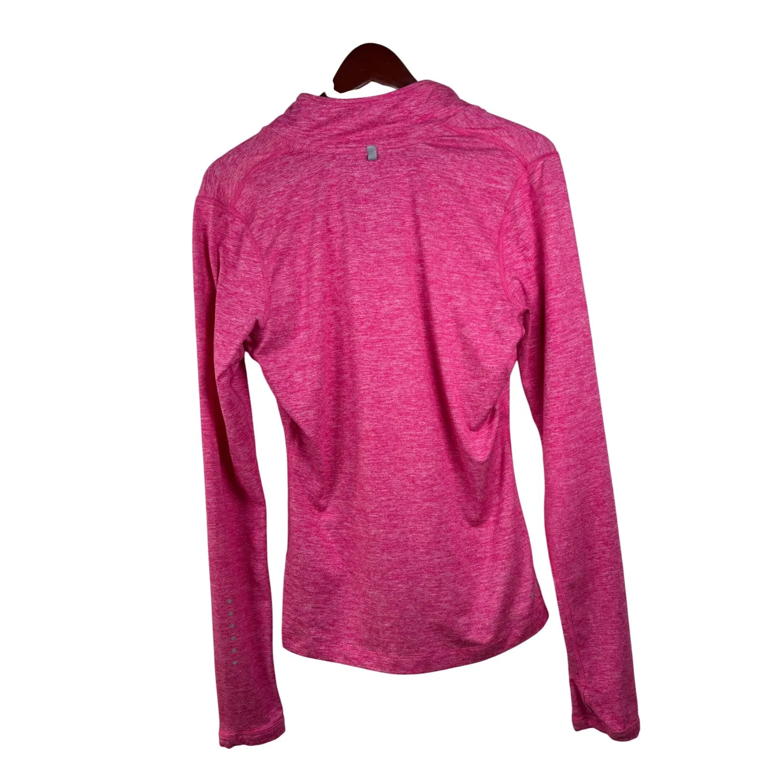 Nike Dri-Fit Pink Heathered Womens Small Long Sleeve Running Quarter Zip Top - Image 2