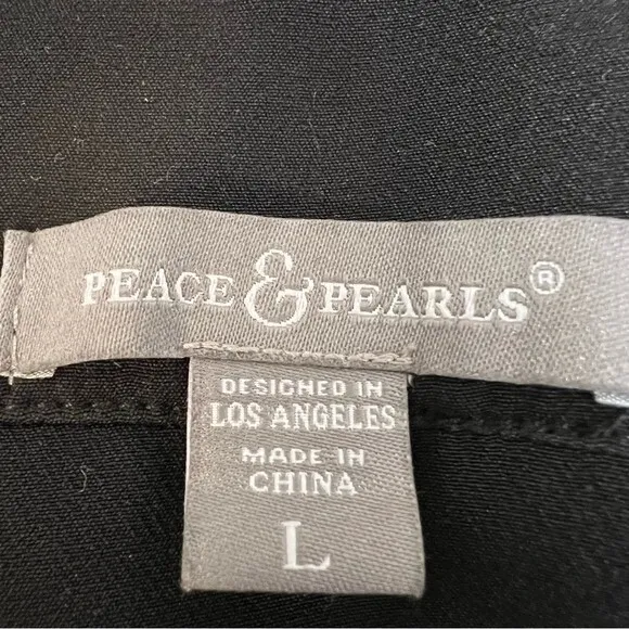 Peace & Pearls Black Deep V - Image 7