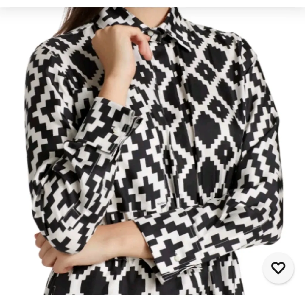 Max Mara 100 % Silk Printed‎ Mini Dress Size: S - Image 10