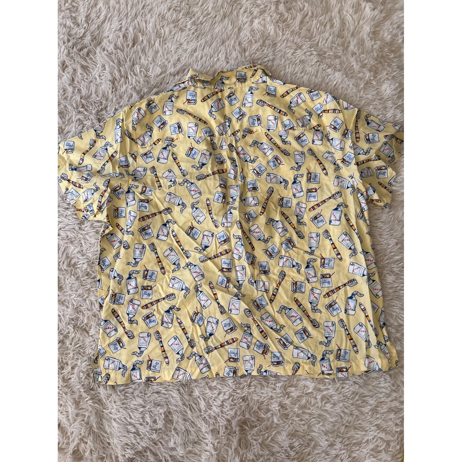 Cabernet Sleepwear Women's Pajama Set Yellow Toothpaste Print Top Pants 3X - Image 6