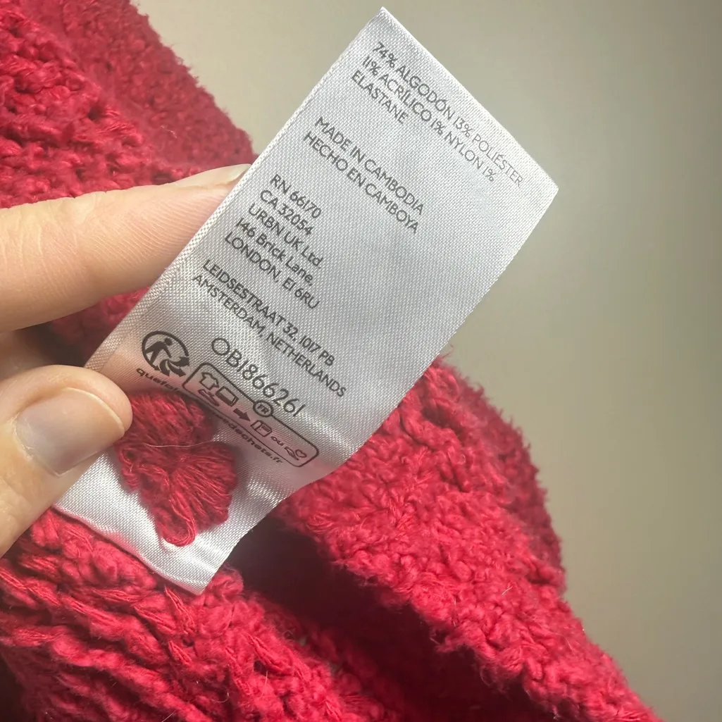 Pilcro Sailcloth Hooded Cropped Sweater Sz XL Loose Knit - Image 11