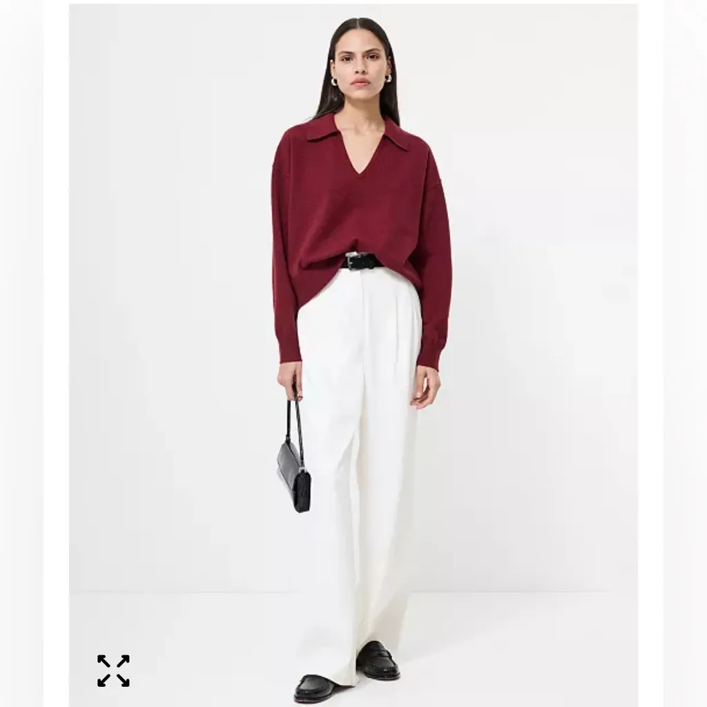 NWT French Connection Women's Sloane Knit Collared Sweater size medium wool - Image 4