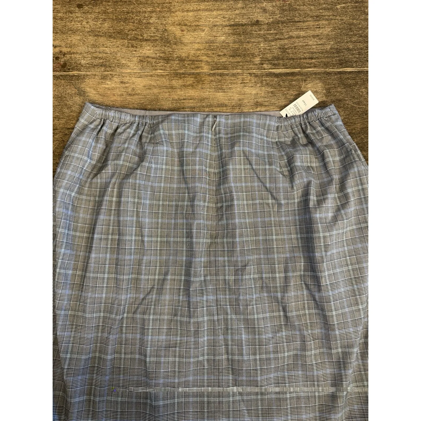 Talbots‎ Women's Gray Plaid Blazer & Skirt Suit Set Size 14WP Blue Gray Plaid - Image 15