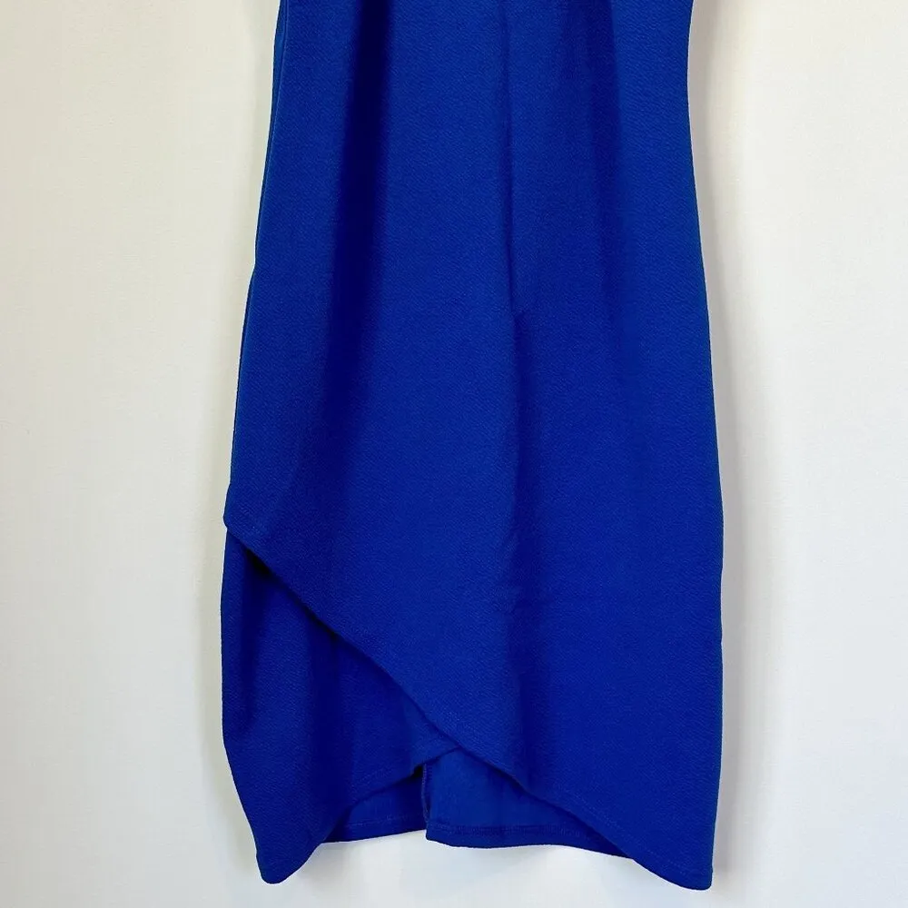 NEW The Vanity Room High Neck Tulip Hem Dress in Royal Blue - Size: Medium - Image 4