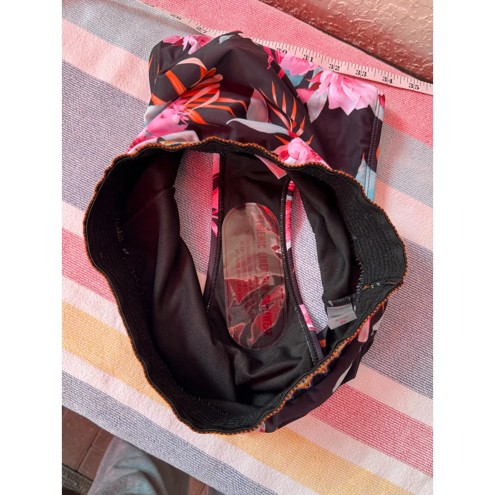 NWT, Women, High Waist Bikini Set, Black and Floral, Sz M Size M - Image 7