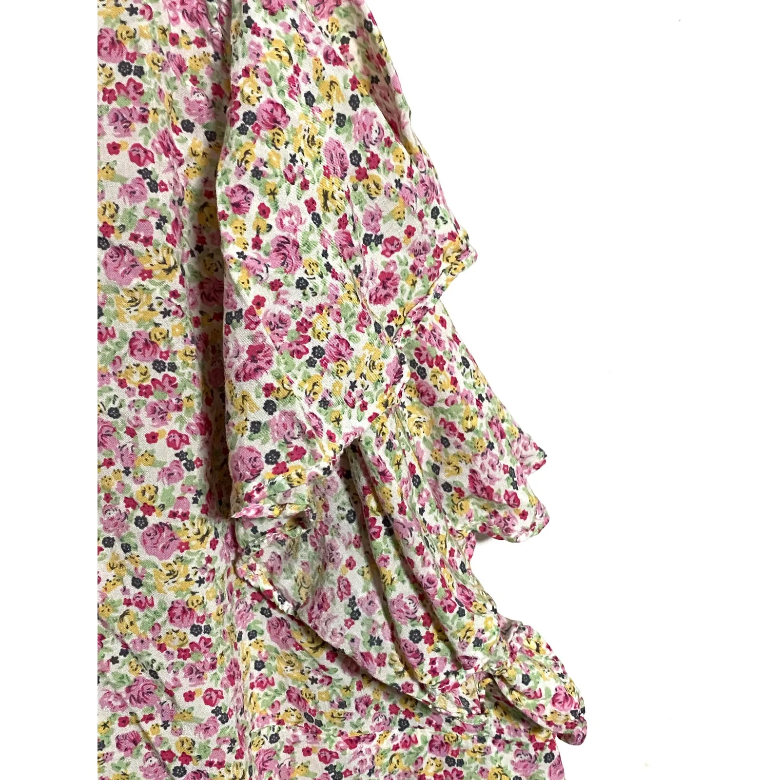 Cynthia Rowley Floral Blouse Top Plus 3X Flutter Sleeve Cottagecore Peasant Boho - Image 2