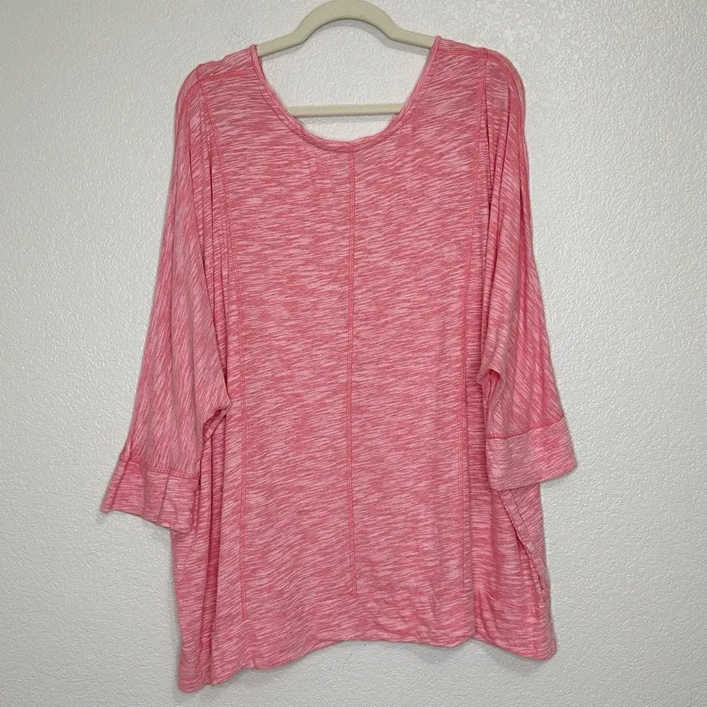 Lane Bryant Pink Heather Scoop neck Bat Wing Sleeves Top - Image 6