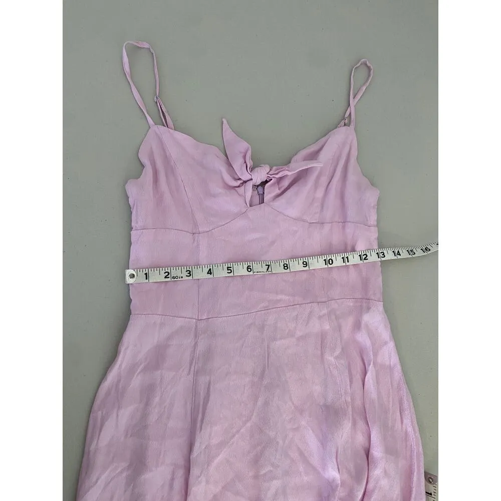 Yumi Kim Lavender Purple Pink Bow Smocked Back Midi Length Picnic Dress 8 - Image 5