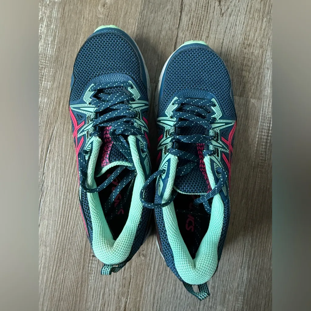 ASICS Sneakers Gel Venture 8 Hiking Running Trail Shoes Mint Blue Green Pink 6.5 - Image 10