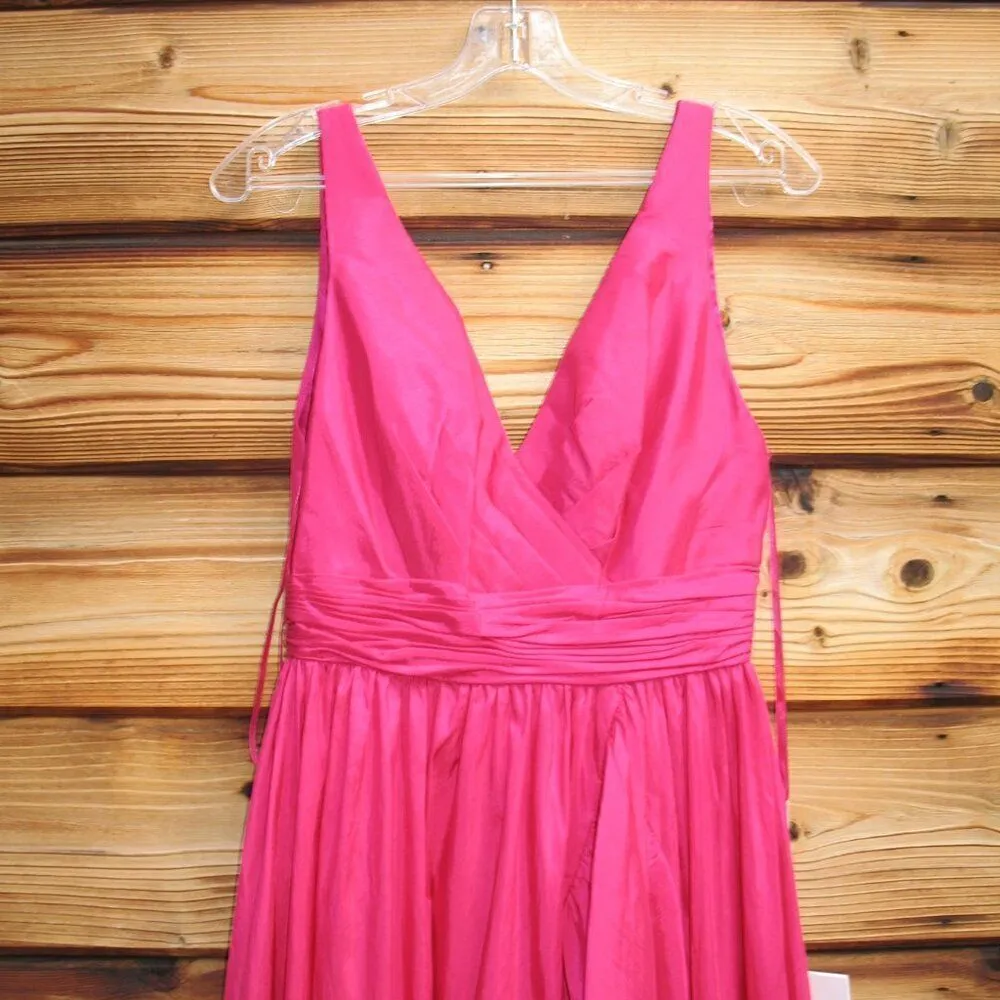 MAC DUGGAL 67835 Pink Taffeta High Low Ruffle Gown Dress - Image 7