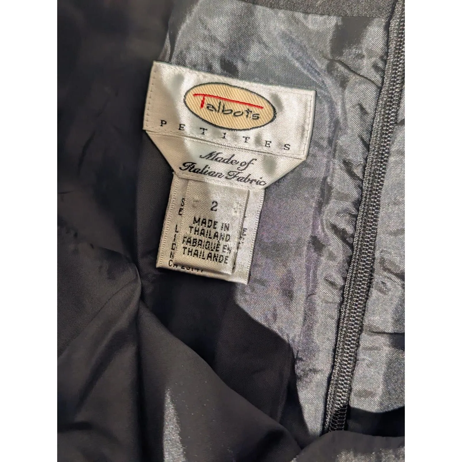 Talbots Petites Black White Wool Blend Pencil Skirt Size 2P Italian Fabric - Image 3