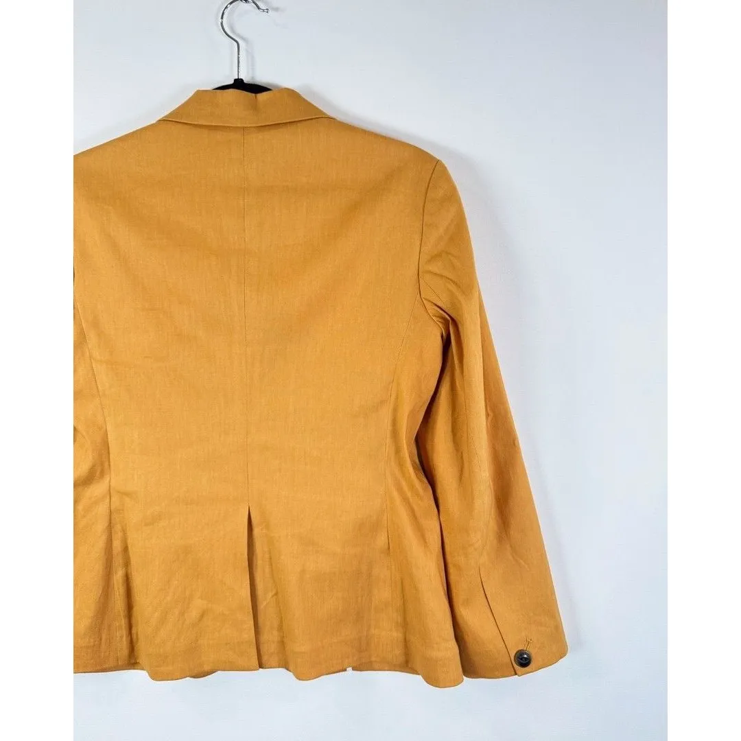 Rag & Bone Womens Suit Set Yellow Linen Tailored Blazer Straight Trouser Size 2 - Image 9