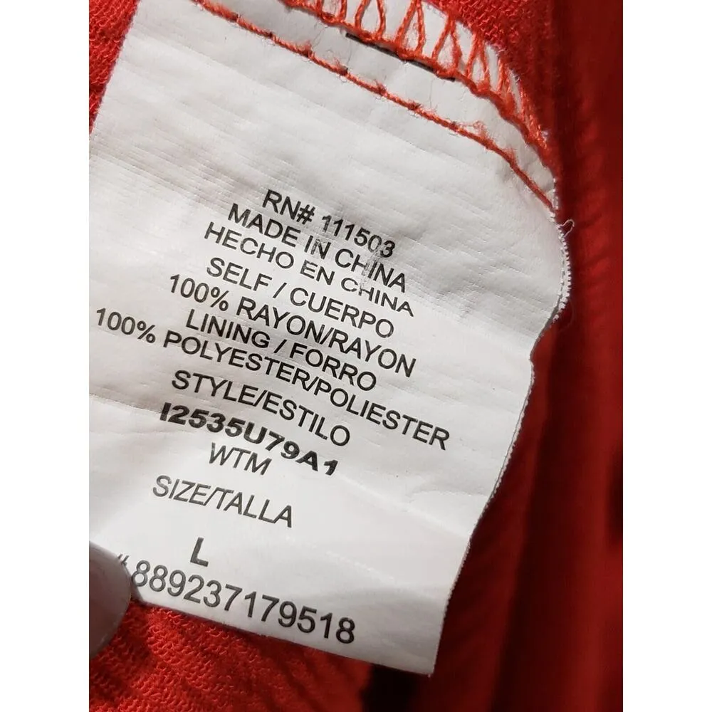 Lily Rose Women Red Solid Polyester Scoop Neck Sleeveless Long Maxi Dress Large - Image 8