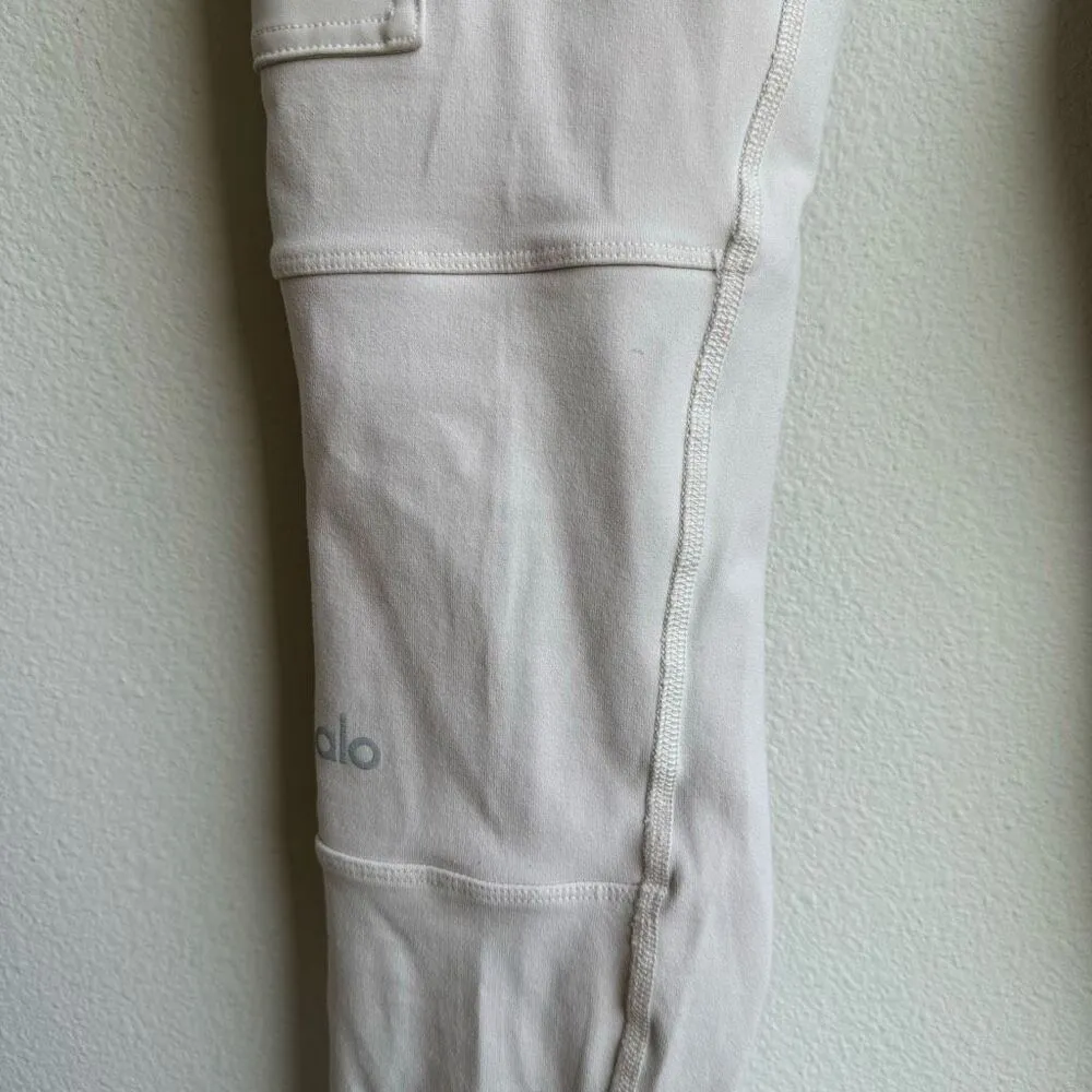 Alo Yoga Cargo White Cream Soft High Waisted Leggings Size Small Full Length - Image 8